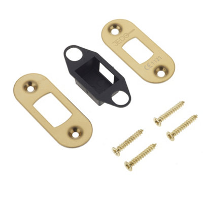 Premium Radiused Accessory Packs for Heavy Duty Tubular Deadbolts - Brass Finish - Door Bolt