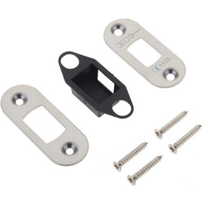 Premium Radiused Accessory Packs for Heavy Duty Tubular Deadbolts in Polished Stainless Steel - Door Bolt