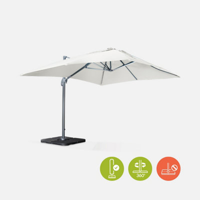 Toldo Rectangular Aktive Garden 300x400 Cm, Color Blanco, Tejido 160 G/m², Con Cuerdas Y Bolsa De Transporte