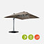 Premium rectangular 3x4m cantilever parasol with solar-powered integrated LED lights - Cantilever parasol tiltable foldable with