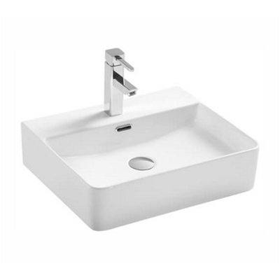 Premium Rectangular Countertop Basin 520mm - White