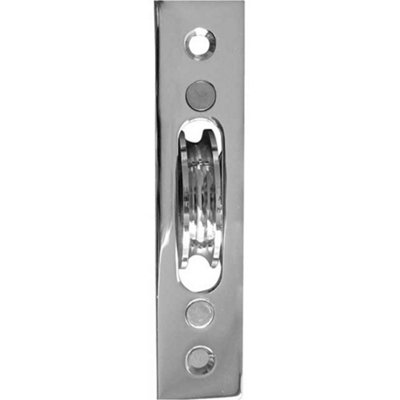 Premium Sash Roller with Rectangular Plate - 118x26mm in Polished Chrome Finish - Window Fastener