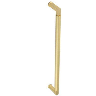 Premium Satin Brass Pull Handle with Unique Stepped Design 425mm x 20mm - Door Handle