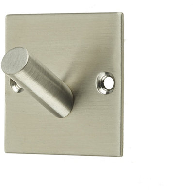 Premium Satin Stainless Steel Single Robe Hook - 48mm - Wall Mounted Clothing Hook