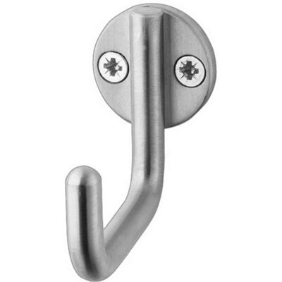 Premium Satin Stainless Steel Single Robe Hook 55mm for Bathroom or Closet - Wall Mounted Clothing Hook