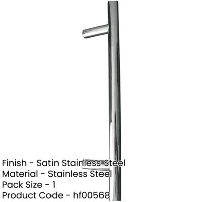 Premium Satin Stainless Steel T Bar Cabinet Handle - 920x12mm Size - Kitchen Drawer Pull Handle