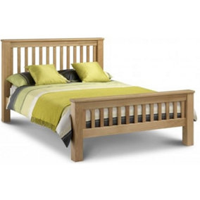 Premium Shaker Style Oak Bed Frame - High Foot End - King Size 5ft (150cm)