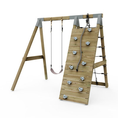 Premium Single Swing with Up and Over Wall - Flex Dusky Pink