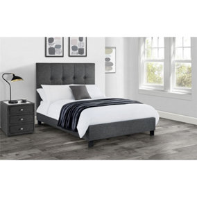 Premium - Slate Grey Fabric Bed Frame - King 5ft (150cm)