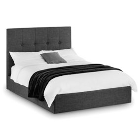 Premium Slate Grey Fabric - Lift Up Storage Bed Frame - Double 4'6" (135cm)