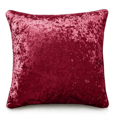 Premium Soft Velvet Cushion, Red Crushed Velvet Accent Cushion with ...