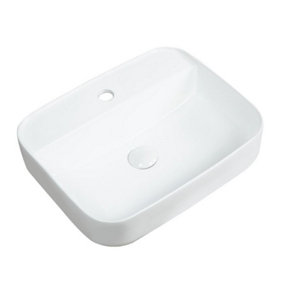 Premium Square Countertop Basin 500mm - White