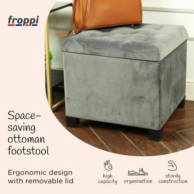 Charcoal footstool deals with storage