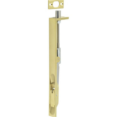 Premium Stainless Steel Flush Bolts in Satin Brass - 203mm x 20mm Square Forend