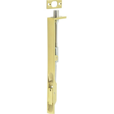 Premium Stainless Steel Flush Bolts with Brass Finish - 203mm x 20mm Square Forend