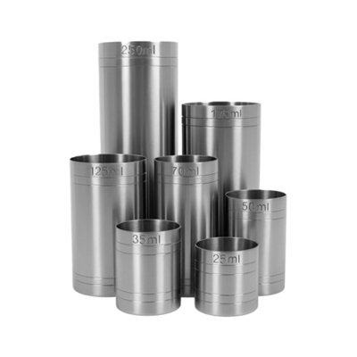 Premium Stainless Steel Thimble Spirit Measure 7 Piece Set, Durable Bar ...