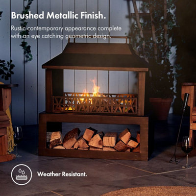 Premium Steel Outdoor Metallic  Fireplace