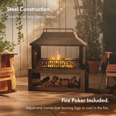 Premium Steel Outdoor Metallic  Fireplace