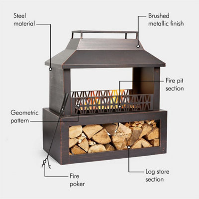 Premium Steel Outdoor Metallic  Fireplace