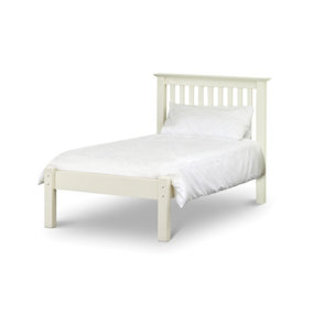 Premium Stone White Finish Shaker Style Low Foot End Bed - Single 3ft (90cm)