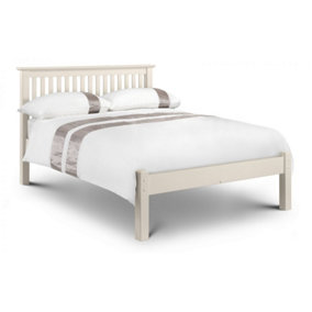 Premium Stone White Finish Shaker Style Low Foot End Bed - Small Double 4ft (120cm)