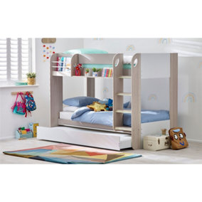 Premium Taupe Bunk Bed Including Pull Out Trundle - 2x 90cm