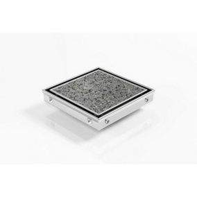 Premium Tile Insert Square Floor Drain, 130mm x 130mm x 23mm deep, 70mm Outlet, Suits Tiles up to 12mm, 316 Marine Grade SS