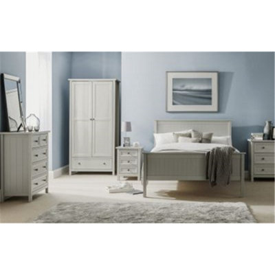 Premium Timeless Two Tone Stone White and Oak 4 Drawer Chest