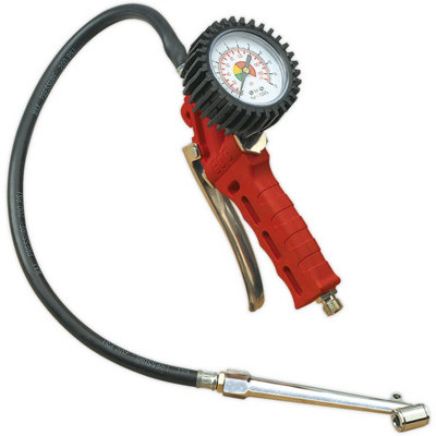Premium Trigger Grip Tyre Inflator - Twin Push-On Connector - 0.5m Hose ...