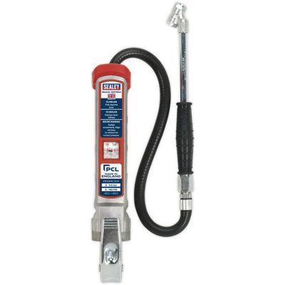 Premium Tyre Inflator - Twin Push-On Connector - 240mm Long Reach Arm & Gauge