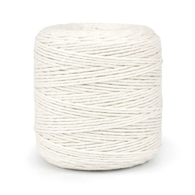 Premium Undyed Macrame Cord Twine, 300 m / 984 ft of 2 mm Thick Natural Cotton Thread Yarn Macrame Rope (Reel)