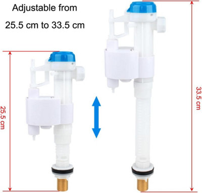 Premium Universal Toilet Fill Valve Dual Inlet Bottom/Side Entry Toilet ...