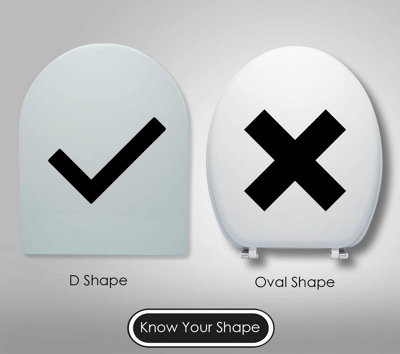 D Shape Soft Close Toilet Seat - Quick Release Top Fix Adjustable Hinges - Easy Install White