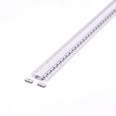 Premium V-TAC Aluminium Profile for Plasterboard with Double Strips - White Finish
