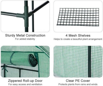 Premium Walk In Greenhouse - H196 x W147 x D74cm - 5