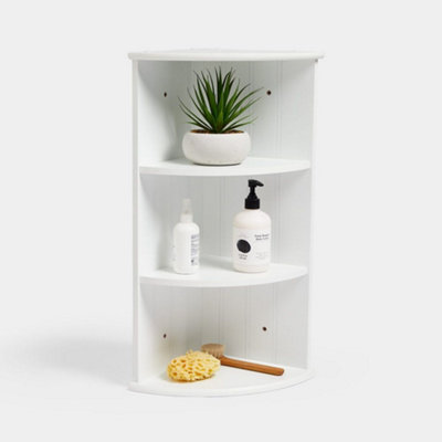 Premium White 3 Tier Corner Shelf Unit DIY at B&Q