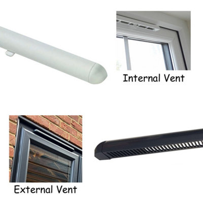 Premium Window Trickle Vent -  (W) 300mm - Anthracite Grey External/White Internal
