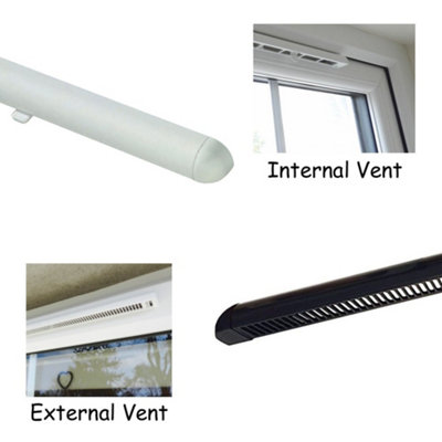 Premium Window Trickle Vent -  (W) 400mm - Black External/White Internal