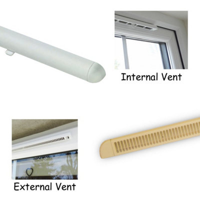 Premium Window Trickle Vent -  (W) 400mm - Cream External/White Internal
