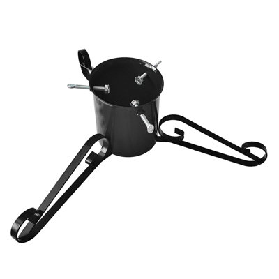 Premium Wrought Iron Christmas Tree Stand Black for Real trees up to