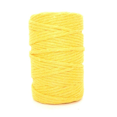 Premium Yellow Macrame Cord Twine, 50 m / 164 ft of 5 mm Thick Natural Cotton Thread Yarn Macrame Rope (Reel)