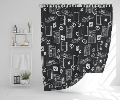 press and media symbols (Shower Curtain) / Default Title