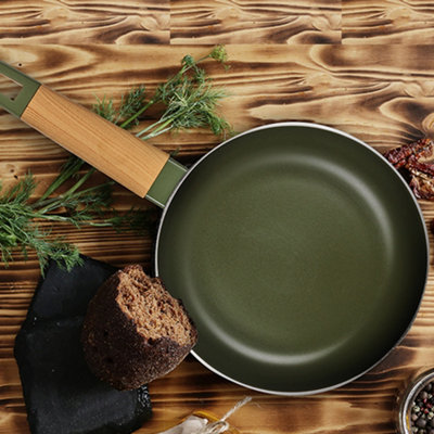 Pressed Aluminium Non-stick Induction Frying Pan 24cm Green Earth