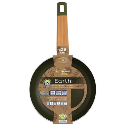 Pressed Aluminium Non-stick Induction Frying Pan 26cm Green Earth