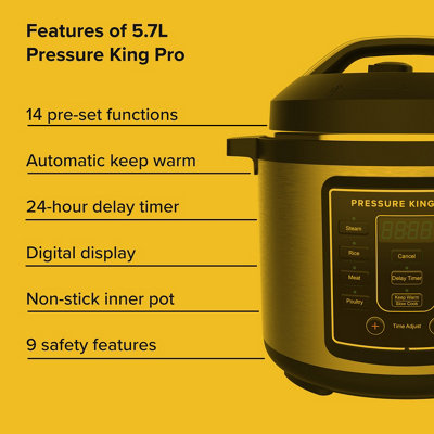 Pressure King Pro 5.7L - 14-in-1 Digital Pressure Cooker by Drew&Cole