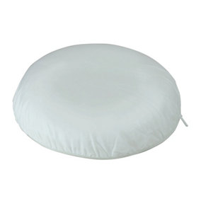 Pressure Relief Memory Foam Ring Cushion - Washable Cotton Cover - White