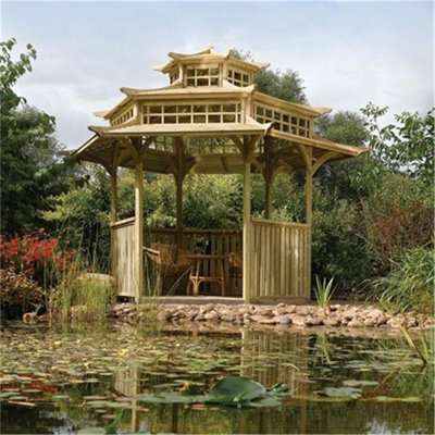 Pressure Treated 6-Sided Pagoda (4.025m x 3.29m x 3.32m)