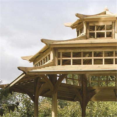Pressure Treated 6-Sided Pagoda (4.025m x 3.29m x 3.32m)