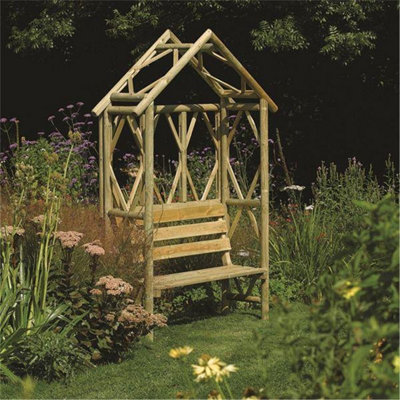 Pressure Treated Arbour + Diamond Lattice (1.5m x 0.5m x 2.3m)