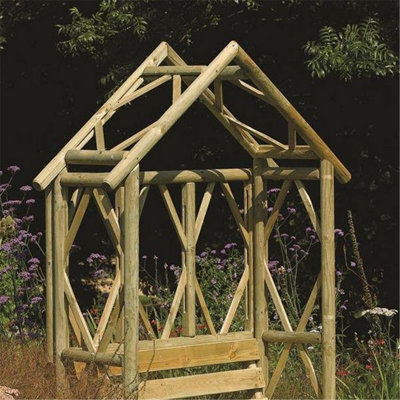 Pressure Treated Arbour + Diamond Lattice (1.5m x 0.5m x 2.3m) - 3